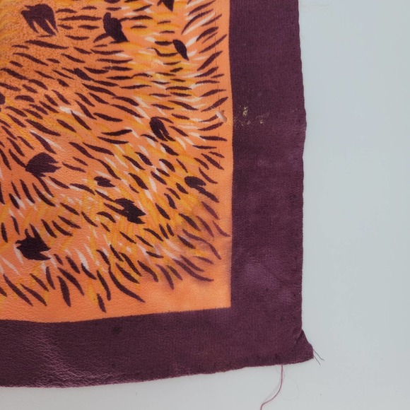 Nina Ricci Paris Silk Square Scarf Animal Print Coral/Plum (orange/purple) - Picture 8 of 8